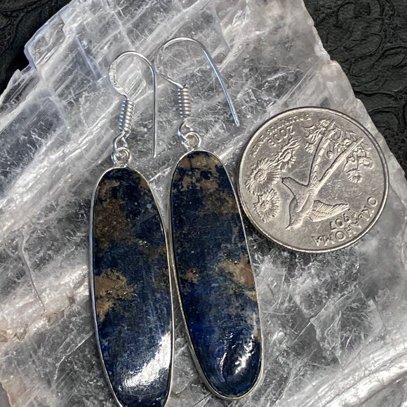 Azurite Earrings Stone Crystal Jewelry - Picture 6 of 6